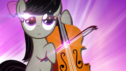 Size: 1920x1080 | Tagged: safe, artist:overmare, octavia melody, earth pony, pony, g4, cello, female, filly, lens flare, musical instrument, solo, vector, wallpaper