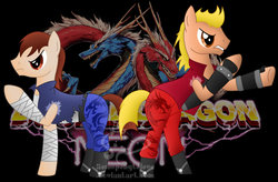 Size: 1024x671 | Tagged: safe, artist:someponytolove, billy lee, double dragon, jimmy lee, ponified