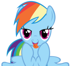 Size: 4000x3704 | Tagged: safe, artist:speedingturtle, rainbow dash, a bird in the hoof, g4, simple background, tongue out, transparent background, vector