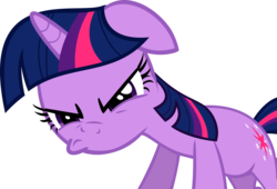 Size: 5004x3408 | Tagged: safe, artist:qwertycz, twilight sparkle, pony, unicorn, a canterlot wedding, g4, absurd resolution, angry, female, floppy ears, pouting, simple background, solo, transparent background, unicorn twilight, vector