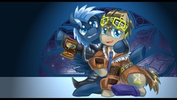 Size: 1280x720 | Tagged: safe, artist:saturnspace, doctor whooves, star hunter, time turner, g4, clothes, gay, goggles, jack harkness, male, shipping, socks, stardoc, steampunk