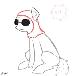 Size: 728x717 | Tagged: safe, earth pony, pony, crossover, dave strider, god tier, homestuck, ponified, simple background, solo, sunglasses, white background, wip