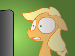 Size: 800x600 | Tagged: safe, artist:weaver, applejack, earth pony, pony, g4, colored, computer, female, reaction image, solo