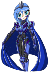 Size: 758x1102 | Tagged: safe, artist:eradose, nightmare moon, human, g4, humanized, kamen rider, kamen rider kiva