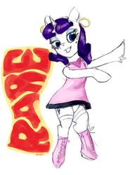 Size: 600x812 | Tagged: safe, artist:archonix, rarity, pony, g4, 60s, bipedal, boots, clothes, dress, ear piercing, earring, female, jewelry, piercing, solo