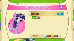 Size: 854x480 | Tagged: safe, gameloft, screencap, derpy hooves, twilight sparkle, pegasus, pony, g4, female, game, hack, hacked, mare