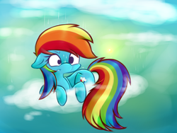 Size: 1024x768 | Tagged: safe, artist:t-tinuke, rainbow dash, pony, g4, female, rain, solo