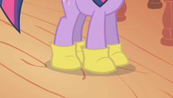 Size: 1280x720 | Tagged: safe, screencap, twilight sparkle, pony, unicorn, g4, winter wrap up, boots, clothes, female, legs, pictures of legs, shoes, solo, unicorn twilight
