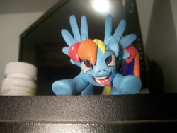 Size: 3072x2304 | Tagged: safe, artist:dibby, rainbow dash, g4, ahegao, sculpture