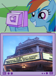 Size: 727x978 | Tagged: safe, rainbow dash, g4, beast hunters, exploitable meme, the hub, transformers, transformers prime, tv meme