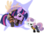 Size: 6400x4800 | Tagged: safe, artist:beavernator, sweetie belle, twilight sparkle, alicorn, pony, g4, absurd resolution, borderlands, borderlands 2, crossover, female, lilith (borderlands), mare, maya, phaselock, simple background, transparent background, twilight sparkle (alicorn)