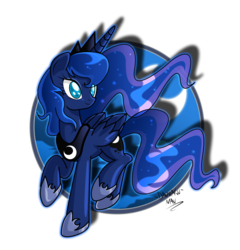 Size: 2396x2500 | Tagged: safe, artist:danmakuman, princess luna, pony, g4, female, solo