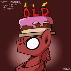 Size: 500x500 | Tagged: safe, artist:putuk, big macintosh, earth pony, pony, g4, cake, grimdark big mac, male, stallion