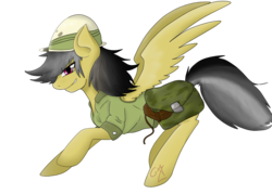 Size: 1313x938 | Tagged: safe, artist:xxaurelia, daring do, pegasus, pony, g4, bag, clothes, female, hat, mare, open mouth, pith helmet, raised hoof, rope, saddle bag, signature, simple background, smiling, solo, spread wings, transparent background, wings