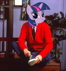 Size: 584x624 | Tagged: safe, twilight sparkle, g4, mister rogers, twiface, wrong neighborhood