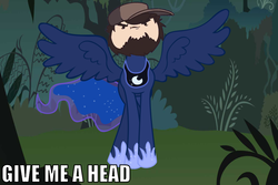 Size: 1019x681 | Tagged: safe, princess luna, g4, game grumps, give me a head, impact font, jontron, not so grump, text