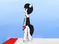 Size: 1400x1050 | Tagged: safe, artist:djoni010, pony, bipedal, building, clothes, faith, faith connors, mirror's edge, ponified, tattoo