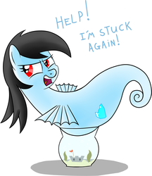 Size: 1250x1447 | Tagged: safe, artist:ruby-hooves, oc, oc only, sea pony, fish bowl, simple background, solo