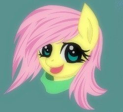 Size: 531x485 | Tagged: safe, artist:galaxyotter77, fluttershy, pony, g4, alternate hairstyle, female, messy mane, smiling, solo