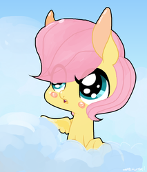 Size: 664x780 | Tagged: dead source, safe, artist:gikima, fluttershy, pony, g4, alternate hairstyle, female, filly, solo