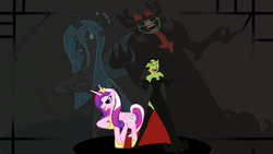 Size: 1920x1080 | Tagged: safe, artist:da-samurai, queen chrysalis, changeling, g4, aku, crossover, disguise, disguised changeling, fake cadance, ikra, samurai jack