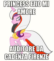 Size: 1228x1385 | Tagged: safe, princess cadance, g4, assassin's creed, crossover, ezio auditore, image macro