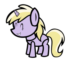 Size: 1086x933 | Tagged: safe, artist:mlp-scribbles, dinky hooves, pony, g4, female, filly, happy, paper mario, paper pony, smiling, solo, style emulation