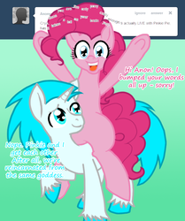 Size: 700x839 | Tagged: safe, artist:naomiknight17, pinkie pie, oc, oc:cryo, g4, askthesixelementals, ice, tumblr