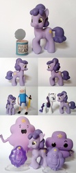 Size: 800x1800 | Tagged: safe, artist:oak23, rarity, g4, adventure time, brushable, crossover, customized toy, figure, finn the human, lumpy space princess, male, ponified, toy