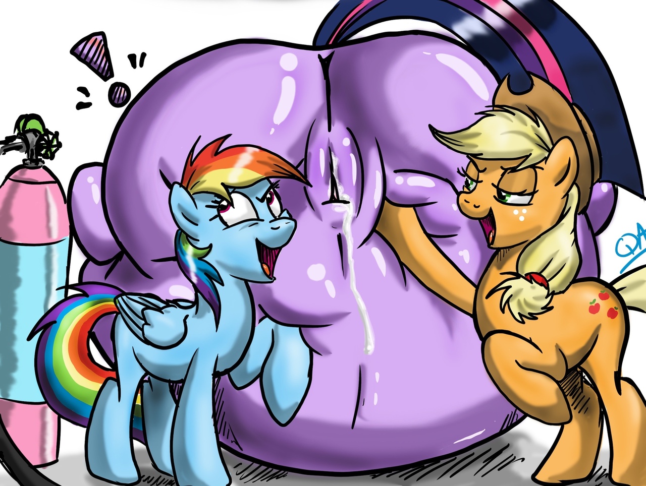 explicit, artist:quiteanonymous, applejack, rainbow dash, twilight sparkle,...