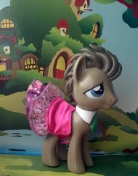 Size: 1280x1625 | Tagged: safe, artist:irlponies, doctor whooves, time turner, g4, clothes, crossdressing, dress, funko, irl, photo, skirt, toy