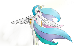 Size: 1336x811 | Tagged: safe, artist:numeradin, princess celestia, alicorn, pony, g4, butt, female, looking back, mare, plot, solo