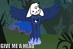 Size: 1019x681 | Tagged: safe, edit, edited screencap, screencap, princess luna, alicorn, pony, g4, female, give me a head, mare, solo, text