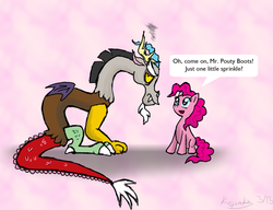 Size: 848x652 | Tagged: safe, artist:kojinkaluigigodzilla, discord, pinkie pie, g4, speech bubble