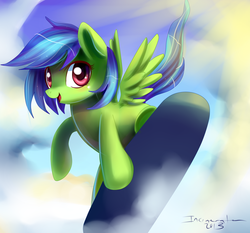 Size: 900x840 | Tagged: safe, artist:incinerater, oc, oc only, oc:freestyle, pegasus, pony, solo