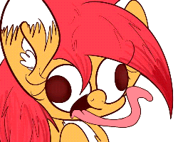 Size: 500x400 | Tagged: safe, artist:extradan, oc, oc only, oc:vixy hooves, pony, animated, solo, tongue out