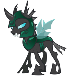 Size: 845x945 | Tagged: safe, artist:durpy, tagma, changeling, g4, armor, changeling officer, green changeling, simple background, solo, transparent background, vector