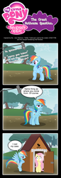 Size: 950x2771 | Tagged: safe, artist:perfectblue97, fluttershy, rainbow dash, pegasus, pony, g4, boom mic, butt, cigarette, comic, female, folded wings, mare, my little pony logo, outhouse, plot, raised hoof, smoking, spread wings, tree, wings