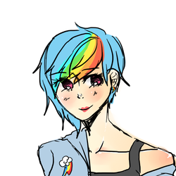 Size: 600x600 | Tagged: safe, artist:astrosexy, rainbow dash, human, g4, humanized