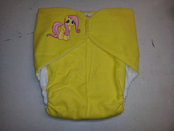Size: 1500x1125 | Tagged: safe, fluttershy, g4, diaper, diaper fetish, embroidery, irl, non-baby in diaper, photo
