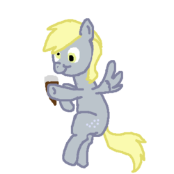 Size: 400x400 | Tagged: safe, artist:mightyshockwave, derpy hooves, pegasus, pony, g4, female, ice cream, mare, quickie, silly