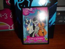 Size: 4608x3456 | Tagged: safe, dj pon-3, octavia melody, vinyl scratch, g4, foil cards, merchandise