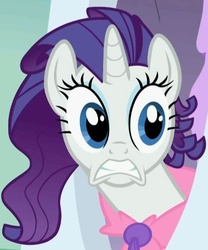 Size: 450x540 | Tagged: safe, screencap, rarity, pony, unicorn, g4, season 1, suited for success, cropped, faic, messy mane, reaction image, solo