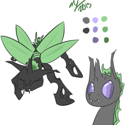 Size: 500x500 | Tagged: safe, artist:thewantabecartoonest, oc, oc only, changeling, cute, green changeling