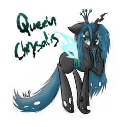 Size: 1115x1163 | Tagged: safe, artist:blup-chan, queen chrysalis, changeling, changeling queen, g4, crown, female, jewelry, regalia, simple background, solo, transparent background