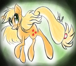 Size: 869x750 | Tagged: safe, artist:blup-chan, applejack, earth pony, pony, g4, bucktooth, female, solo