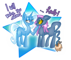 Size: 1156x970 | Tagged: safe, artist:blup-chan, trixie, oc, pony, unicorn, g4, dialogue, simple background, transparent background