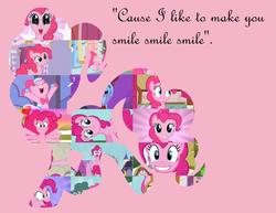 Size: 900x695 | Tagged: safe, pinkie pie, g4, smiling, text