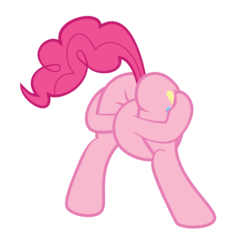 Size: 1000x1000 | Tagged: safe, artist:jepso, pinkie pie, earth pony, pony, g4, butt, female, flexible, head up butt, mare, penetration, plot, self penetration, simple background, solo, transparent background, vector, wat