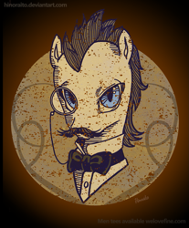 Size: 1075x1299 | Tagged: safe, artist:hinoraito, doctor whooves, time turner, earth pony, pony, g4, male, monocle, moustache, solo